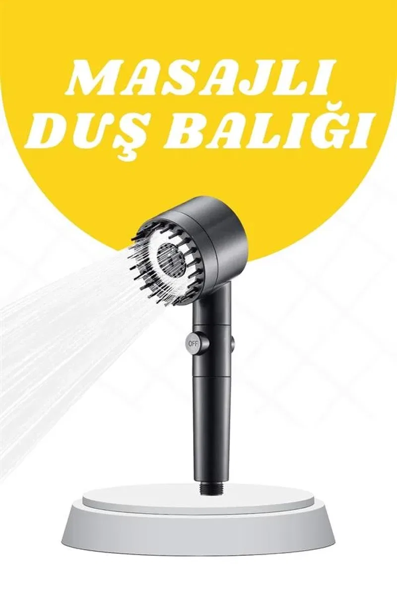 Duş Başlığı Yüksek Basınçlı Masaj Taraklı 3 Kademeli görsel 2