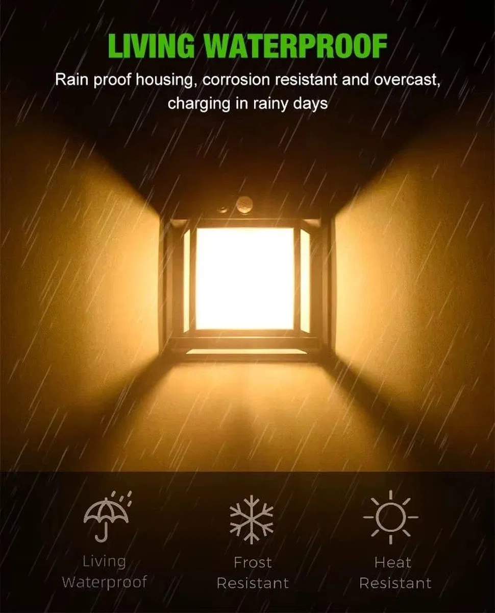 Fithome Or-228 Hareket Sensörlü Su Geçirmez Solar Bahçe Aydınlatma Duvar Lambası görsel 3