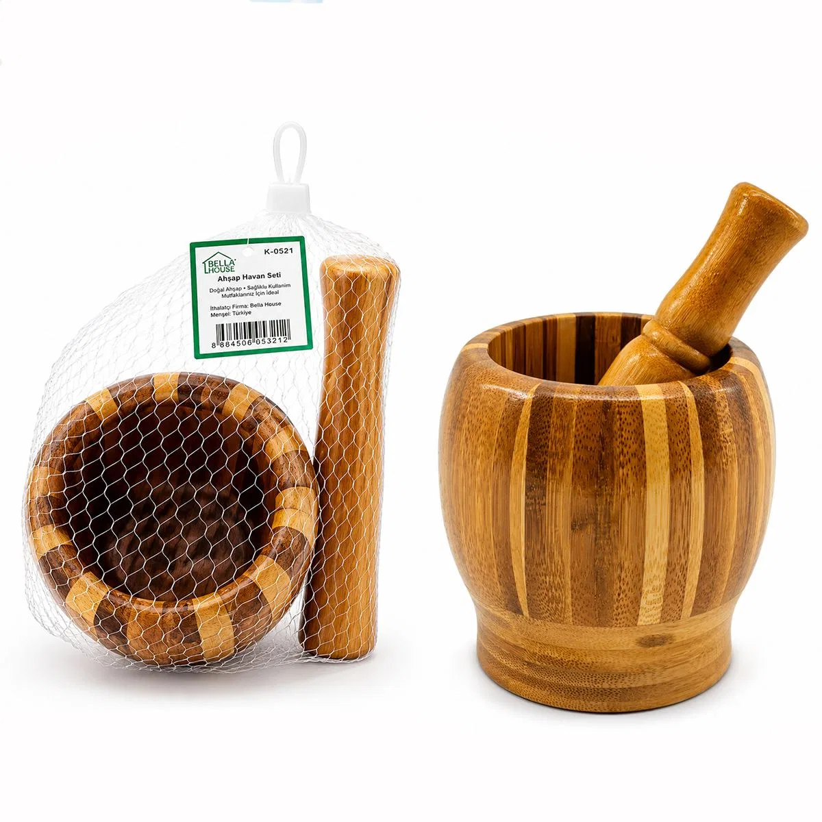 Ahşap Bambu Havan (Sarımsak Dövecek) 8 cm görsel 2