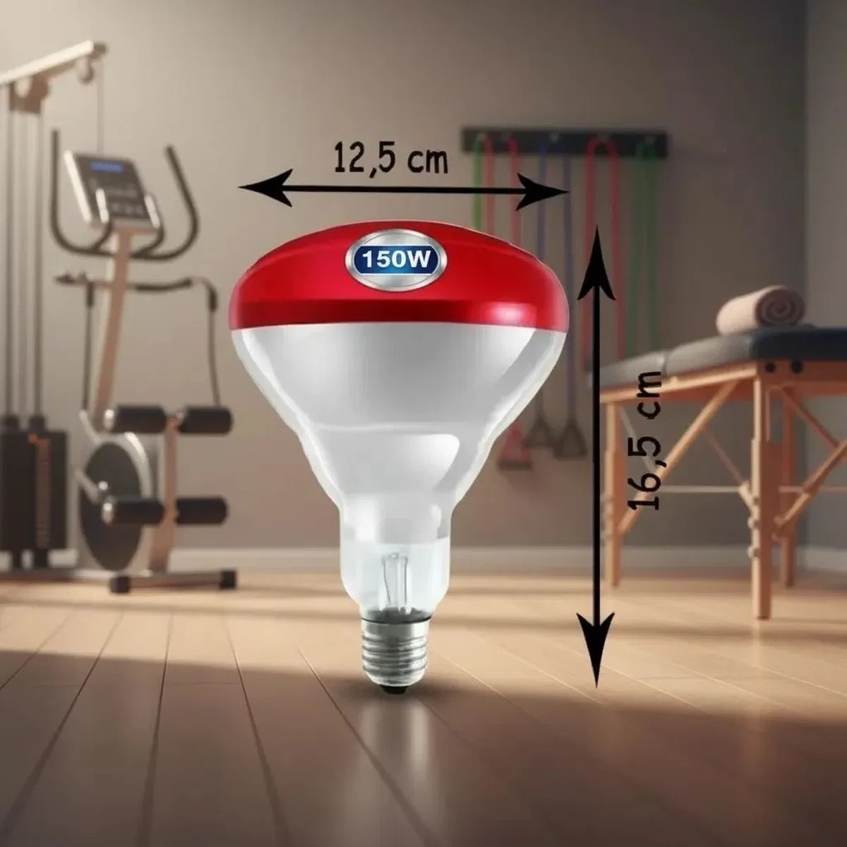 150w Kızılötesi (infrared) Isıtıcılı Fizik Tedavi Lambası (kırmızı Işık) E27 (kalın Duy) görsel 4