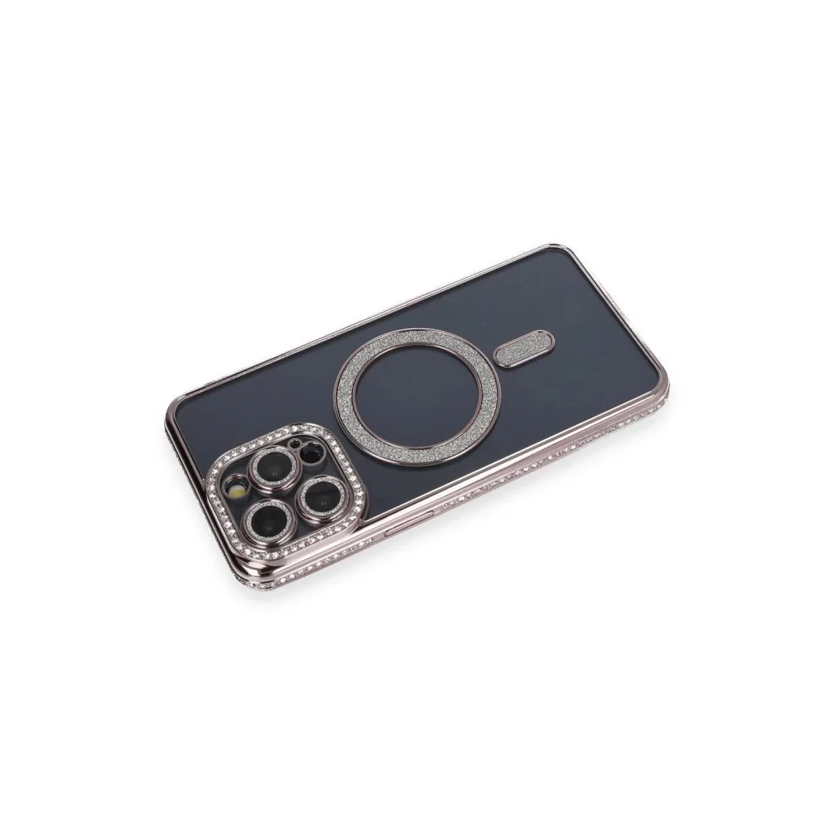 Apple İphone 14 Pro Kılıf Joke Simli Magneticsafe Kılıf - Gri görsel 2