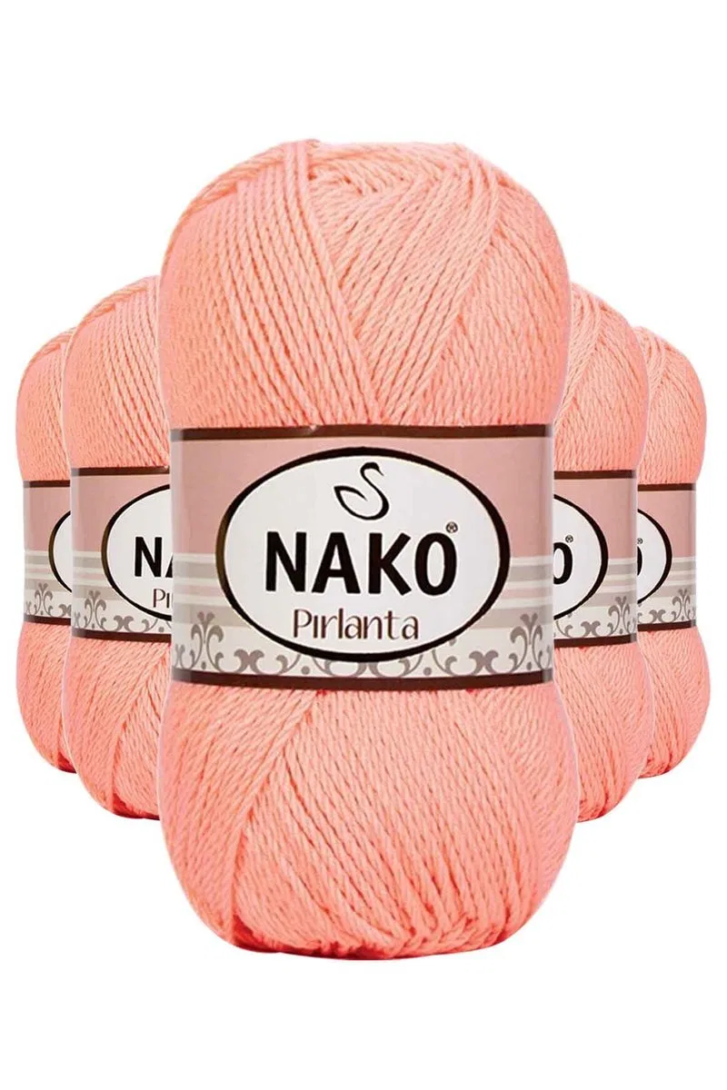5 Adet Pırlanta Amigurumi El Örgü İpi Yünü Somon 3148
