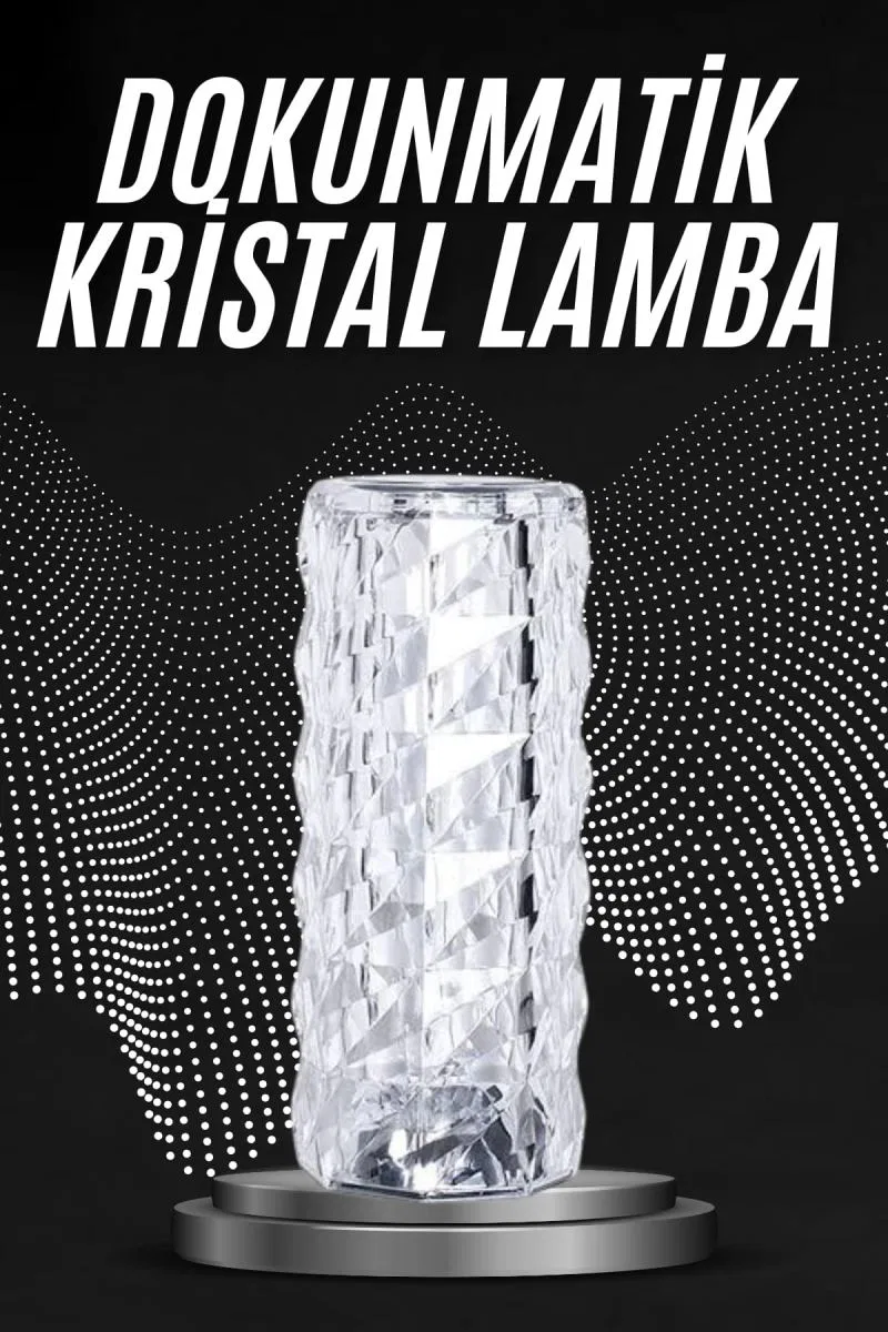 Kristal Lamba Masa Lambası Şarjlı Masa Lambası Dokunmatik Sensör Usb Şarjlı