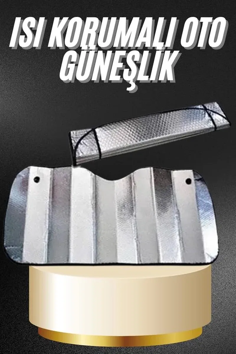 Araba Ön Cam Güneşliği Katlanabilir Oto Güneşlik Tüm Araç Modellerine Uygun görsel 2