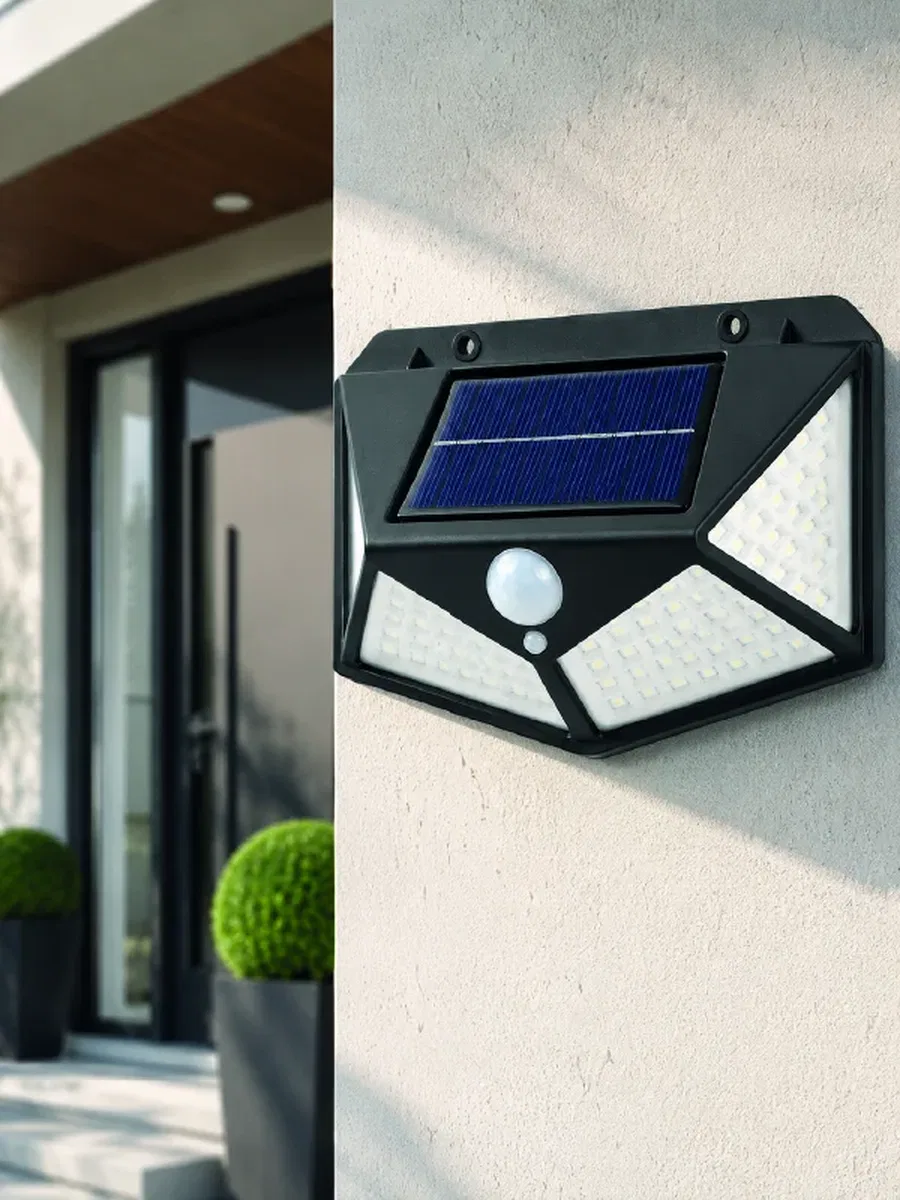 Solar LED Bahçe Aydınlatma Lambası 3 Işık Modlu Sensörlü Duvar Tipi Dış Mekan görsel 5