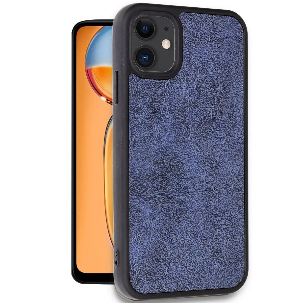 Apple İphone 11 Kılıf Aras Deri Kapak - Lacivert görsel 2