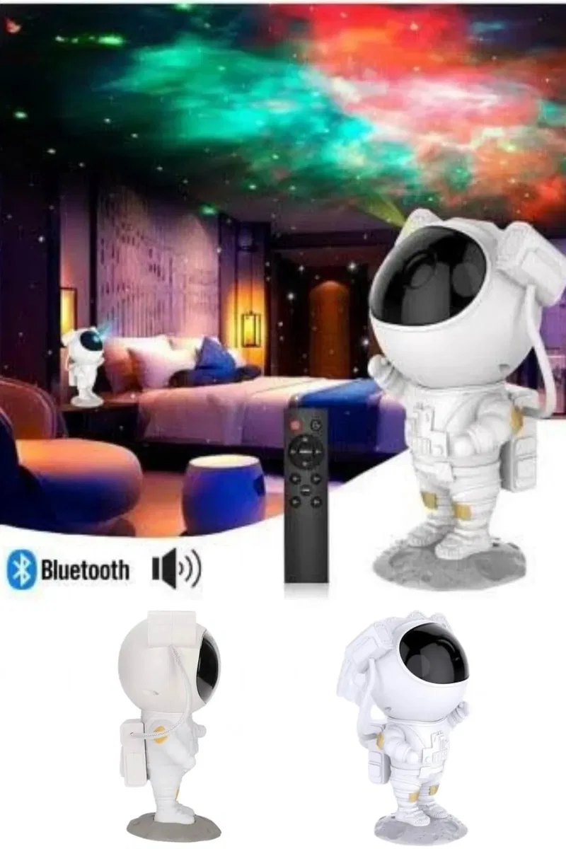 Projeksiyon Astronot Lamba Speaker Sevimli Astronot Bluetooth Hoparlör Yeni Nesil görsel 3