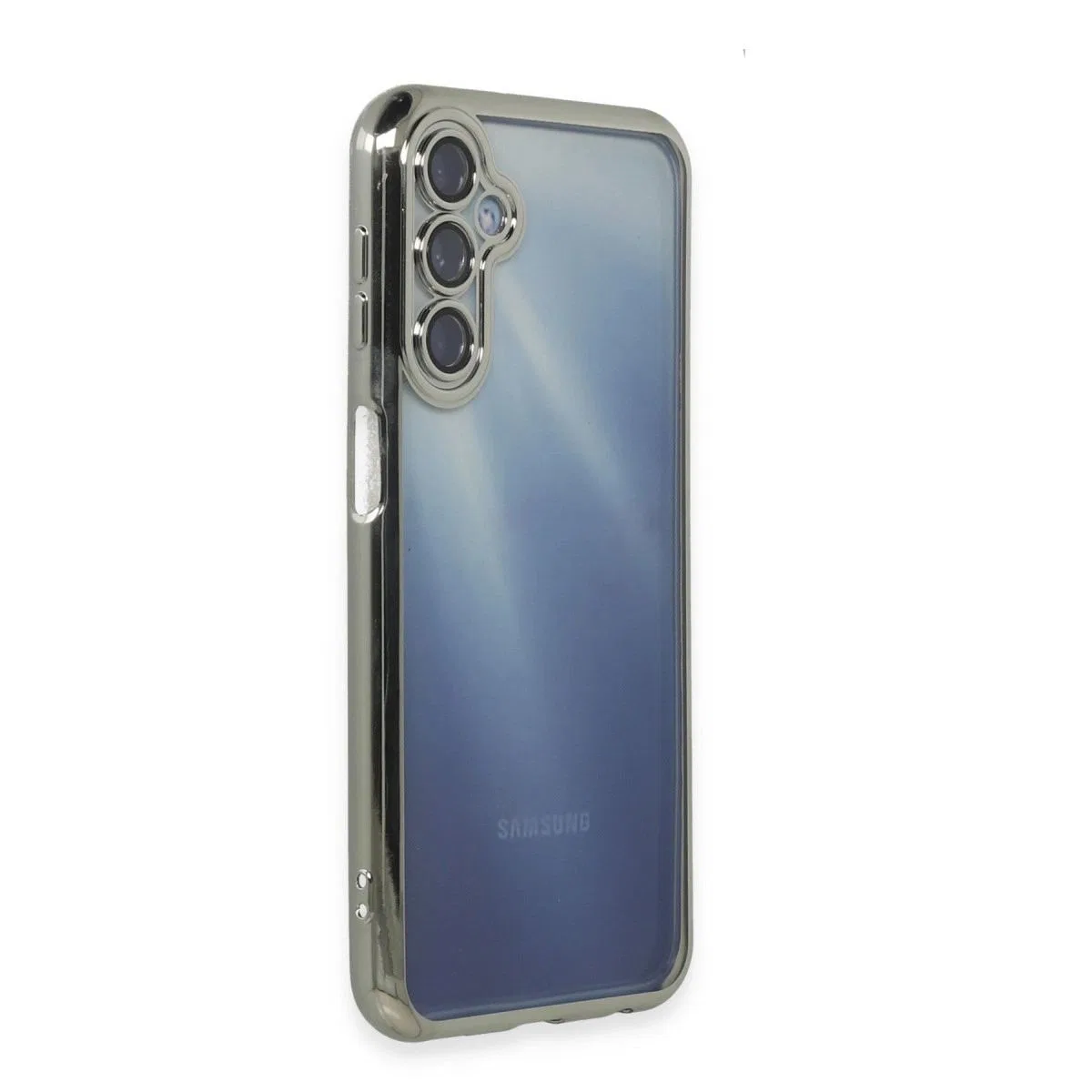 Samsung Galaxy A55 5g Kılıf Razer Lensli Silikon - Gümüş görsel 2