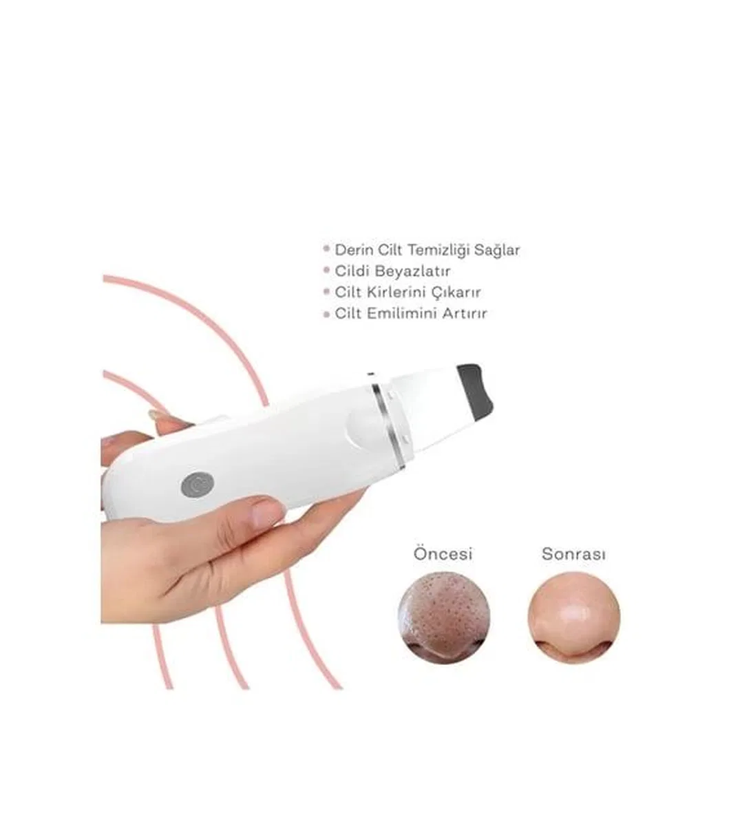 Ultrasonik Spatula Yüz Akne Giderici Siyah Nokta Temizleme Cihazı görsel 4