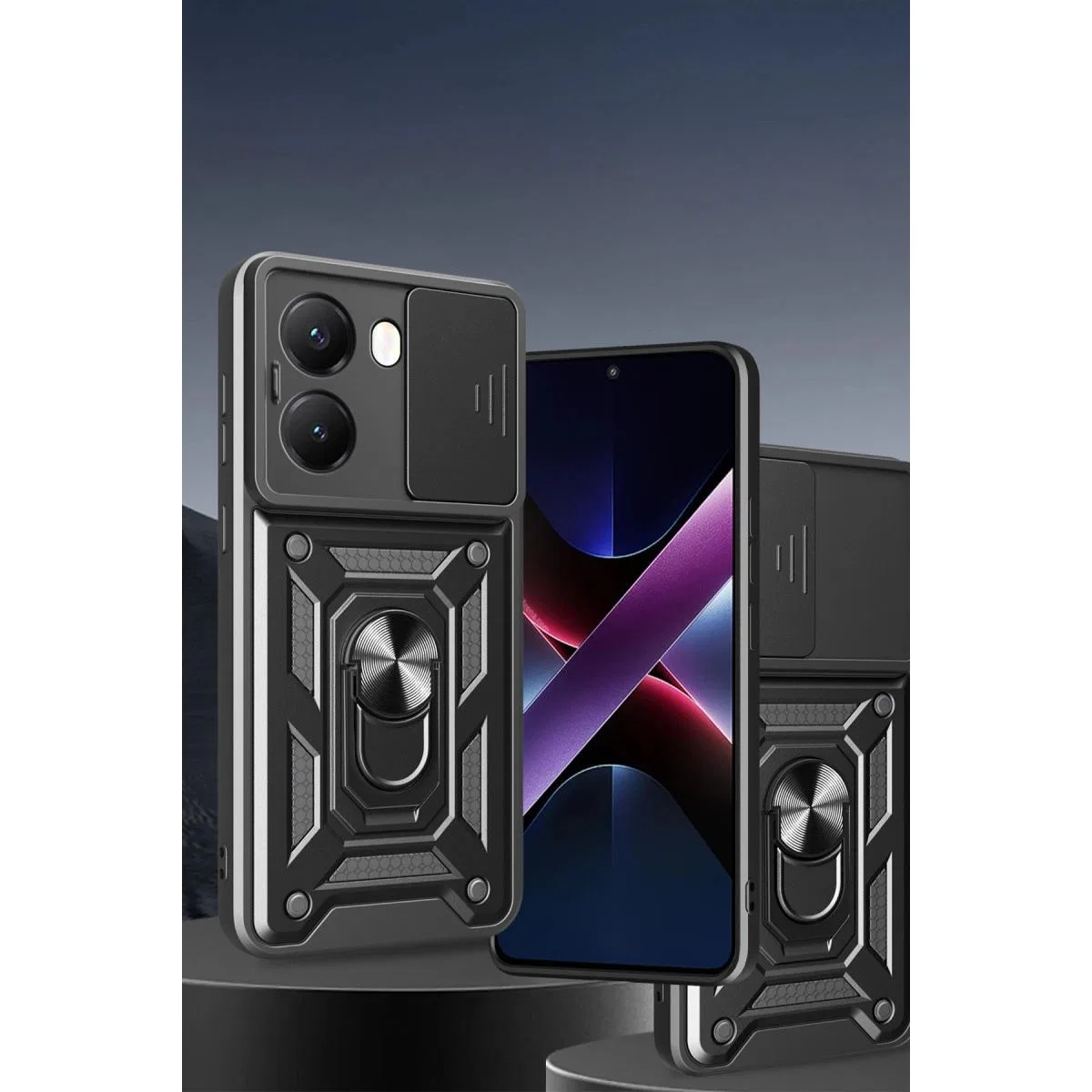 Xiaomi Poco X7 Pro Kılıf Pars Lens Yüzüklü Silikon - Yeşil görsel 2