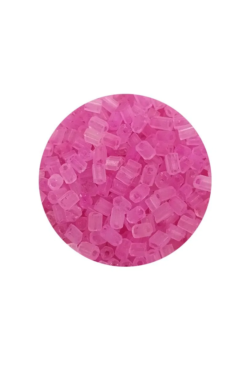 Kesme Cam Boncuk 2mm - 60 Gram - Şeffaf Mat Pembe - BNC377 görsel 2