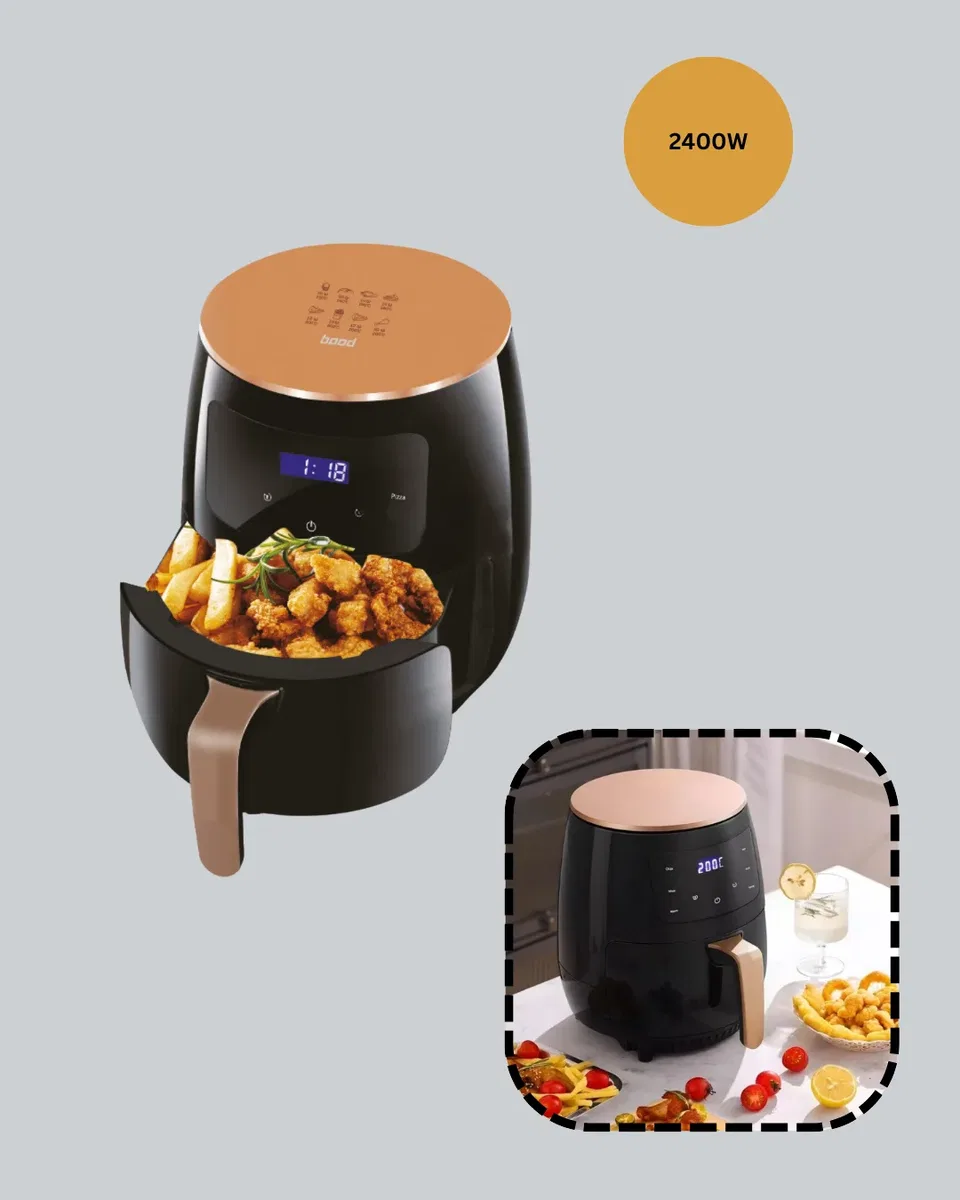 2400W Güçlü Airfryer 6L Yağsız Sağlıklı Pişirici LCD Dokunmatik görsel 3