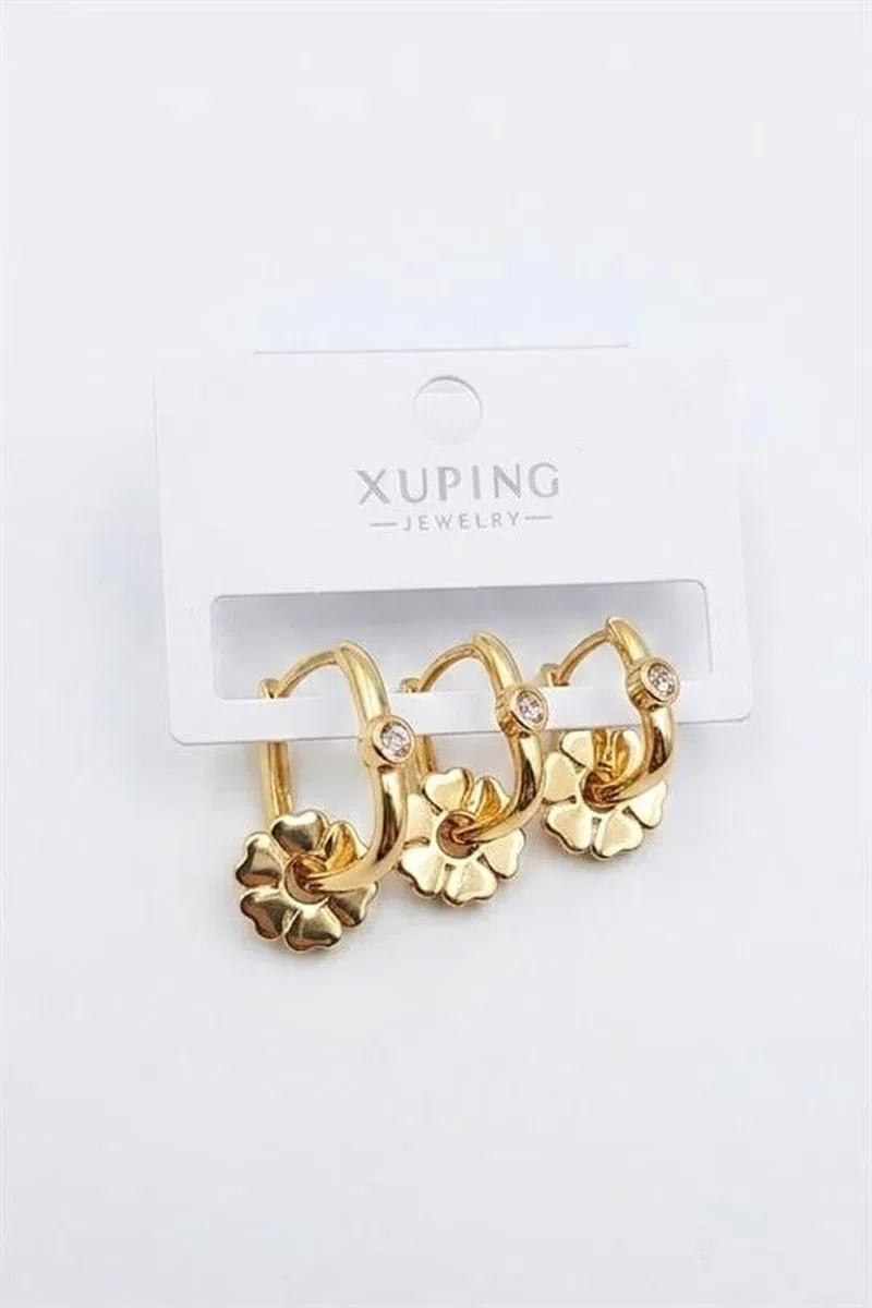 3'lü Xuping Küpe - Altın görsel 2