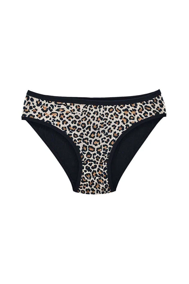 Leopar Desenli Likralı Yumuşak Dokulu Kadın Slip Külot görsel 3