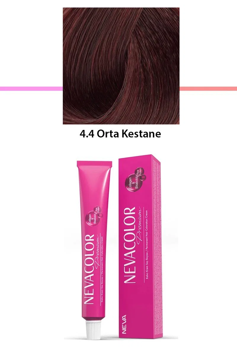 Premium 4. 4 Orta Kestane - Kalıcı Krem Saç Boyası 50 g Tüp