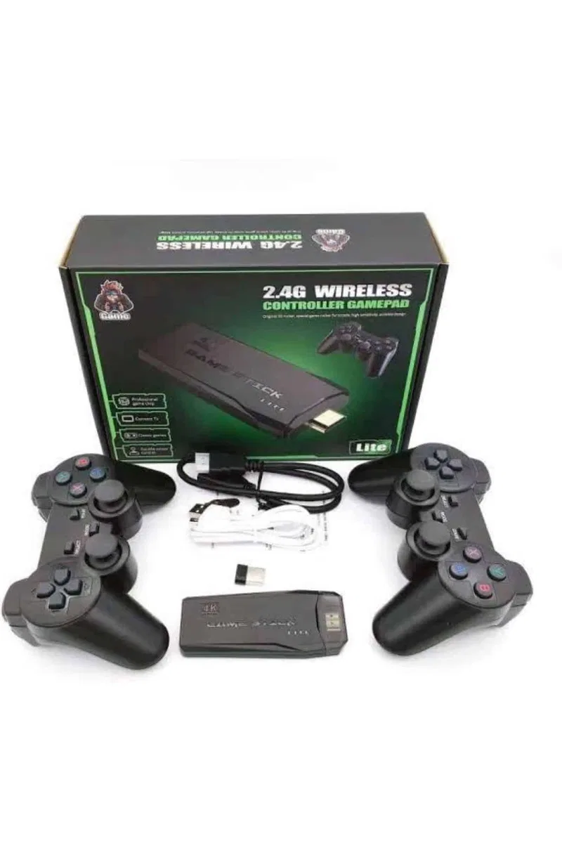 Retro Oyunlar 4k Game Stick 2. 4g Kablosuz Çift Kol 3500 Oyun Atari görsel 5