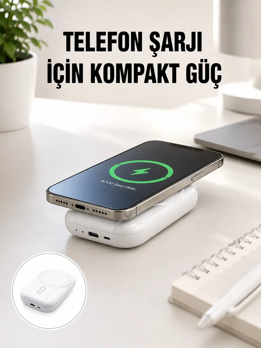 22. 5W Süper Hızlı Şarjlı Çok Fonksiyonlu 10000 mAh Powerbank Yeni Nesil
