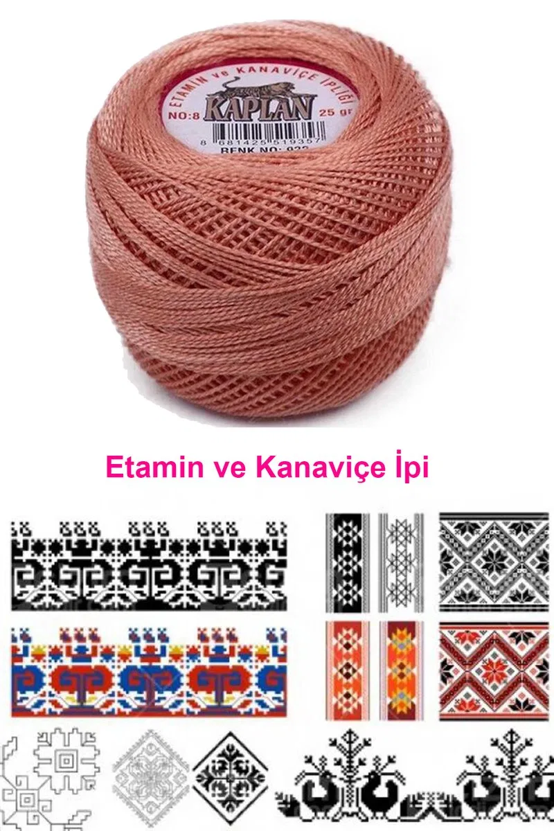 Kaplan Etamin Ve Kanaviçe İpi 8 No Kod/Renk: 922 - Royaleks görsel 2