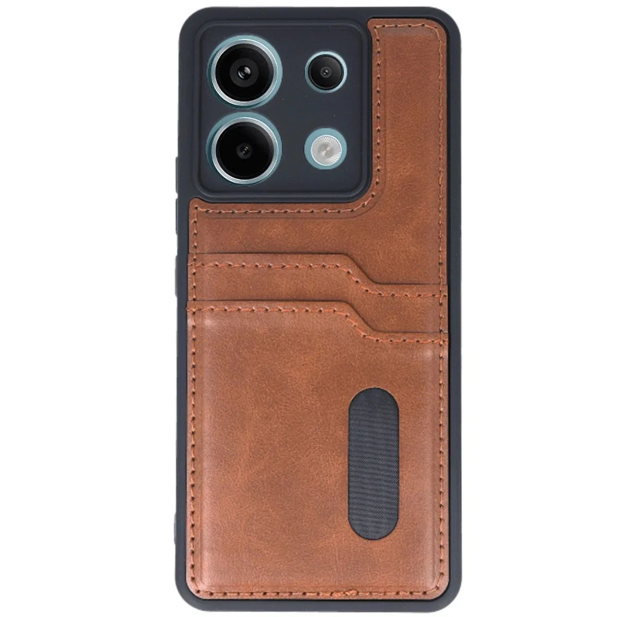 Xiaomi Redmi Note 13 Pro 4g Kılıf Sara Kartvizitli Deri Kılıf - Taba görsel 2
