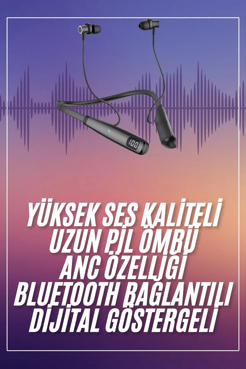 Boyun Askılı 100 Saat Kablosuz Kulaklık Göstergeli Bluetooth Kulaklık görsel 2