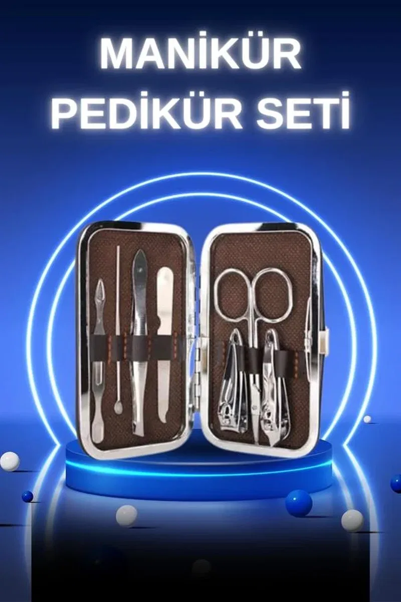 Manikür Pedikür Seti 7 Parça Tırnak Mantarı Tırnak Batığı Temizleme Taşınabilir Çanta görsel 2
