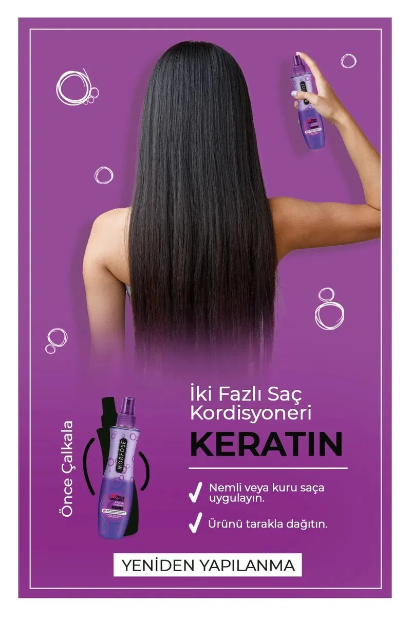 Keratin Çift Fazlı Kondisyoner Fön Suyu 240 ML - mrfs görsel 3