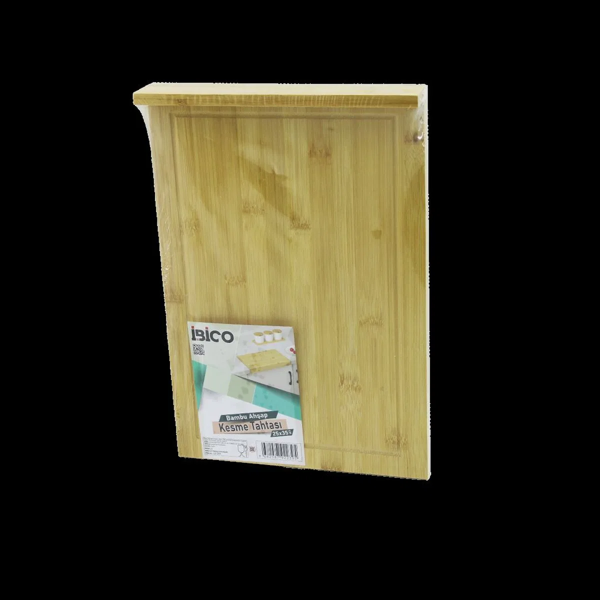 Bambu Kesme Tahtası 25x35 cm (Klı, Kenar Destekli) görsel 2