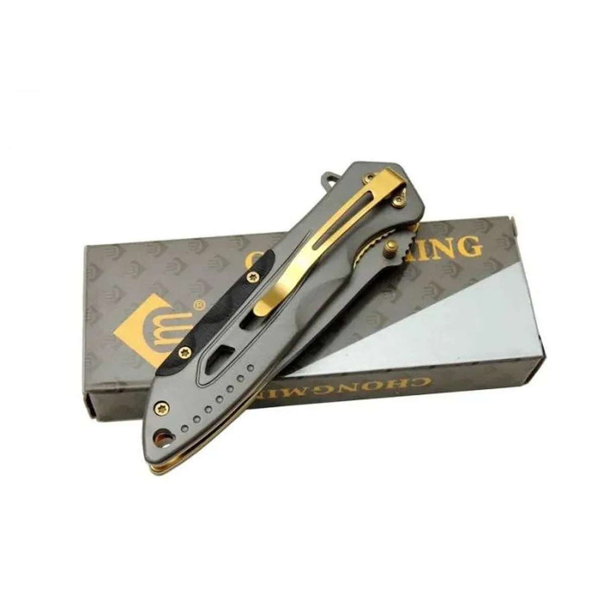 Chongming Cm84 Çakı Titanyum Gold 20 Cm Manuel, Kemerlikli görsel 2