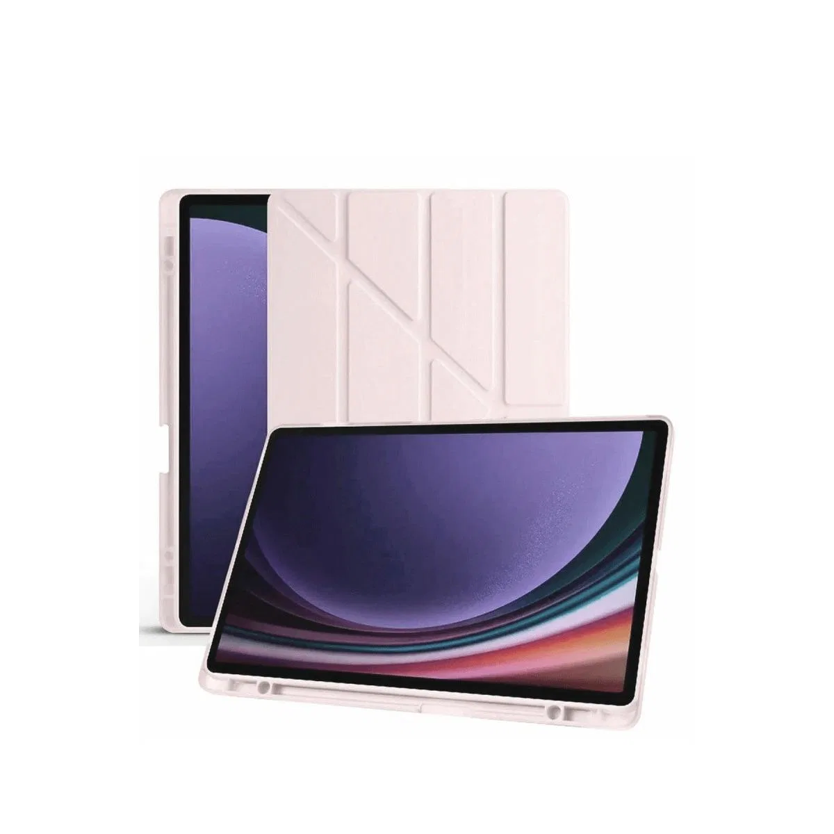Samsung Galaxy X610 Tab S9 Fe Plus 12. 4 Kılıf Kalemlikli Mars Tablet Kılıfı - Rose Gold görsel 4