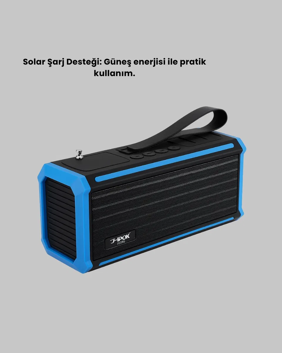 J-IPOX P520 Bluetooth Hoparlör 8W Güçlü Ses Solar Şarj FM Radyo görsel 4