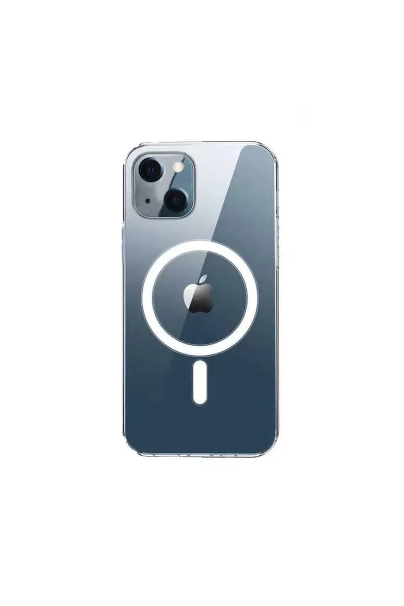 Iphone 14 Kılıf Kamera Lens Korumalı Magsafe Destekli Şeffaf Darbe Emici Sert Kapak görsel 2