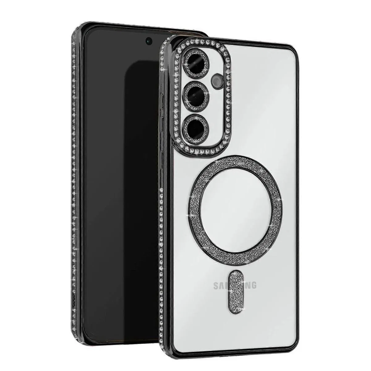 Samsung Galaxy A25 5g Joke Simli Magneticsafe Kılıf - Siyah