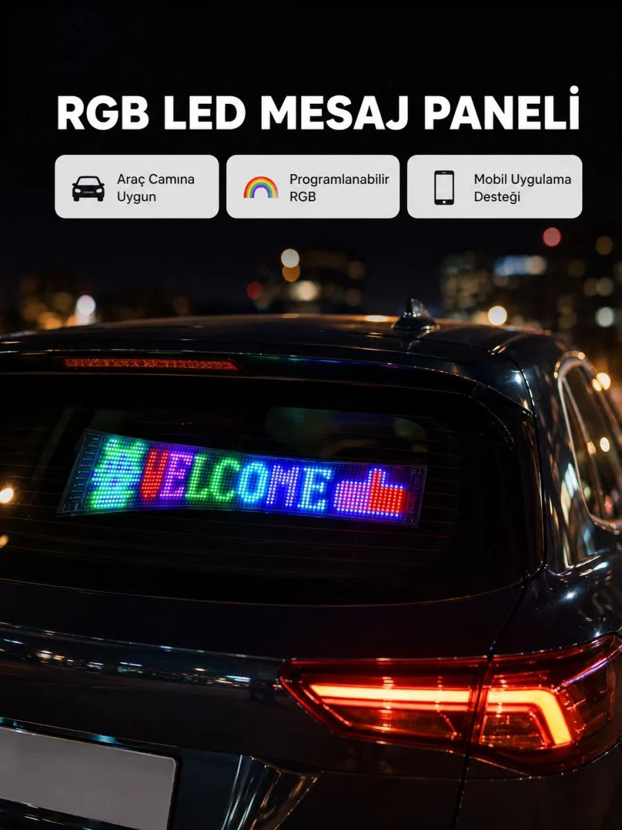 Rgb Led Panel – Mobil Uyumlu, Yazı Ve Gıf Destekli, Usb Bağlantılı Dekoratif Ekran