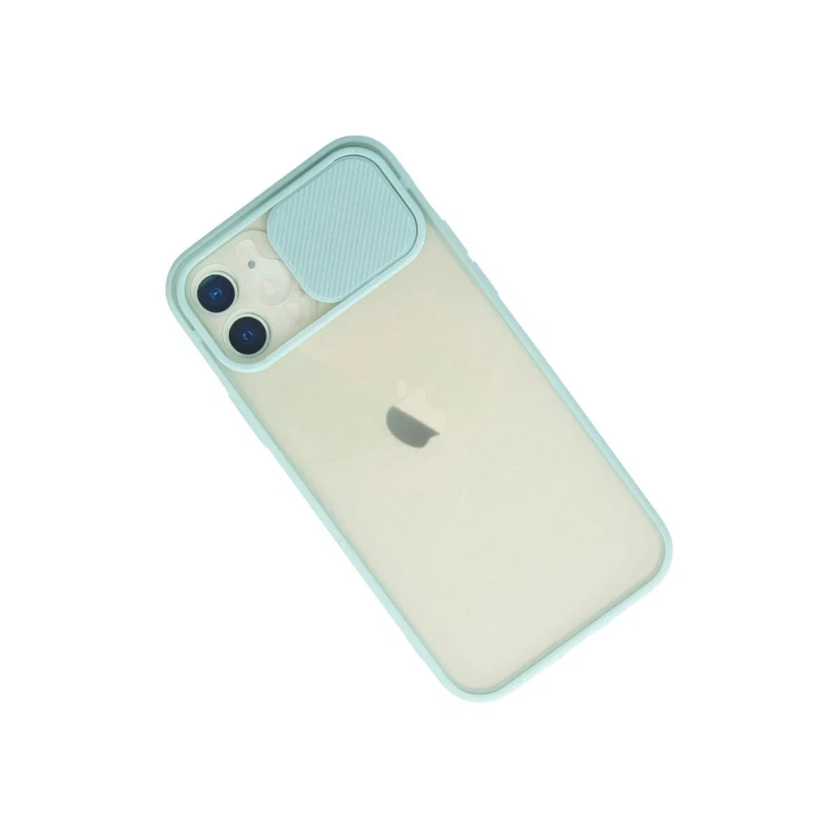 Apple İphone 12 Kılıf Palm Buzlu Kamera Sürgülü Silikon - Turkuaz görsel 3