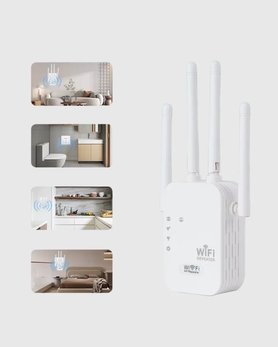 Antenli WiFi Repeater 300m2 Kapsama Alanı WPA3 Güvenlikli görsel 3