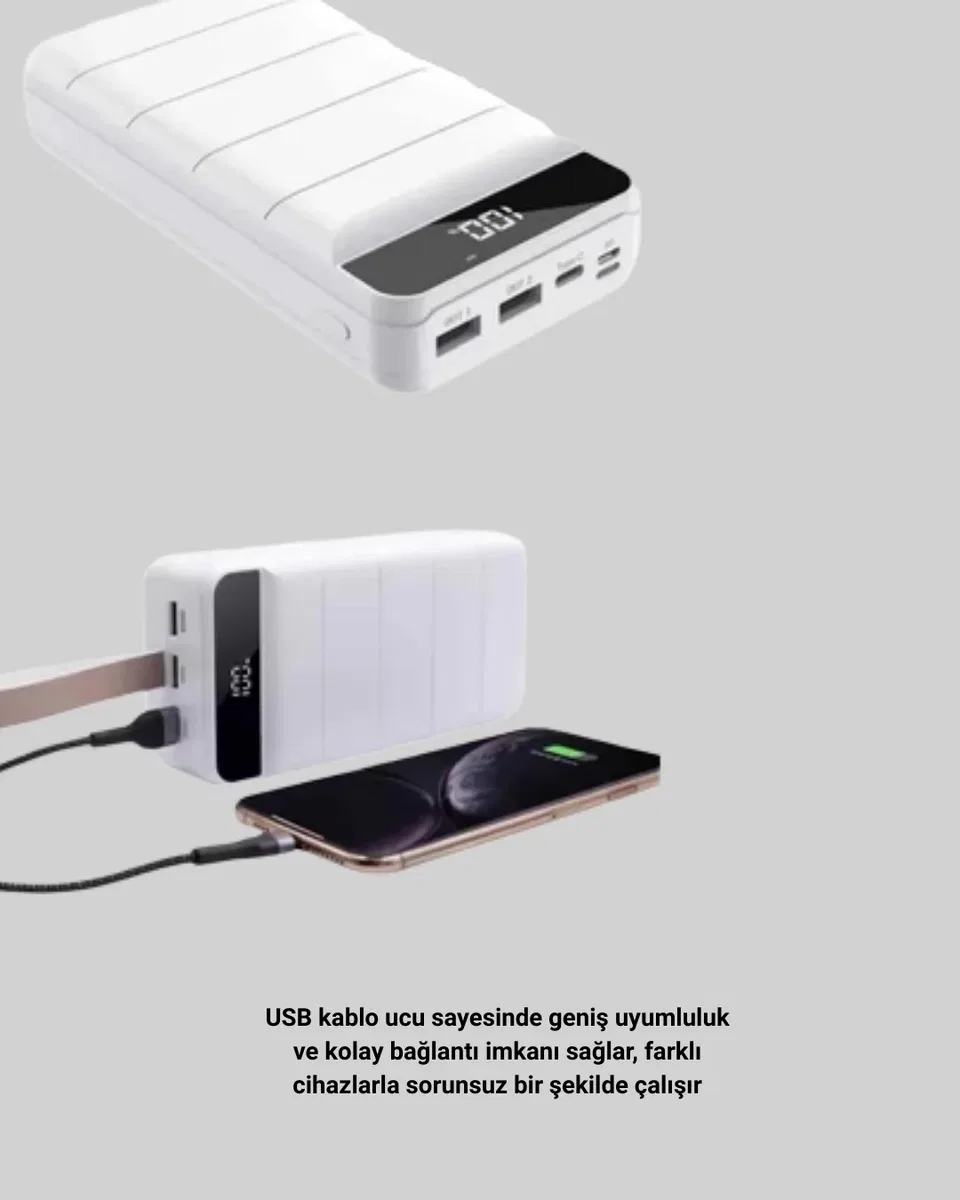 Lightning ve Type-C Girişli 50000mAh Powerbank görsel 5