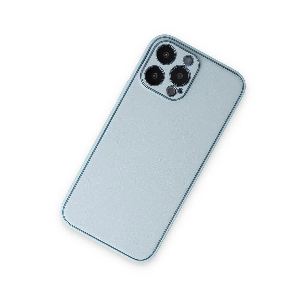 Apple İphone 14 Pro Kılıf Coco Deri Silikon Kapak - Sky Blue görsel 2