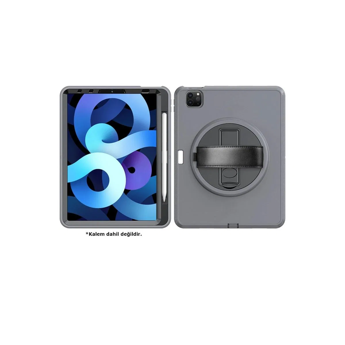Apple İpad Pro 11 (2018) Kılıf Hand Strap Tablet Kılıfı - Gri görsel 2
