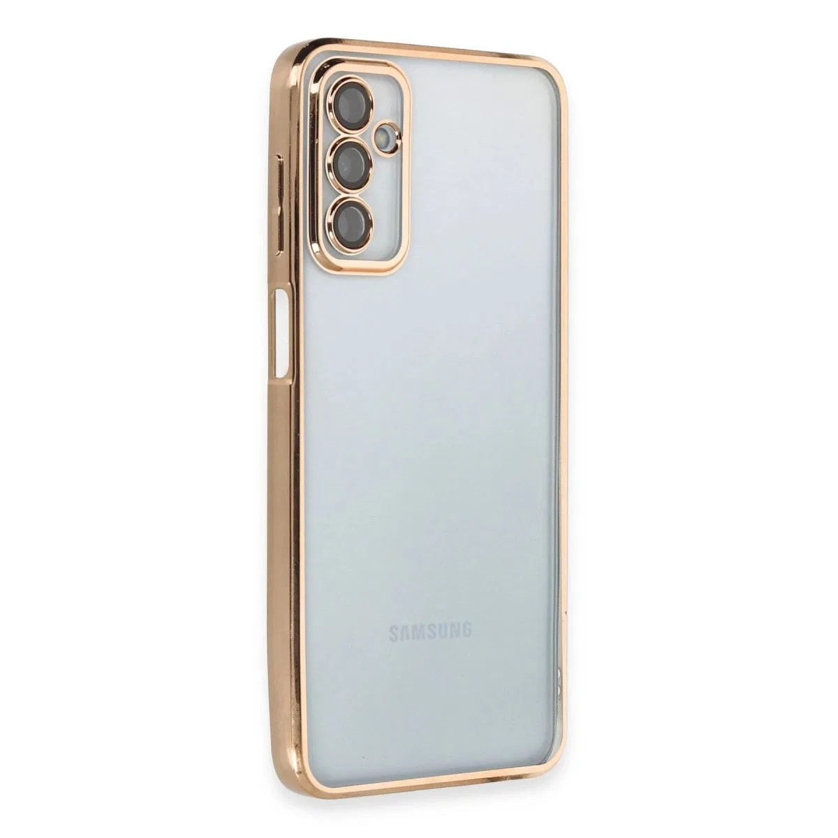 Samsung Galaxy M23 Kılıf Razer Lensli Silikon - Gold görsel 2