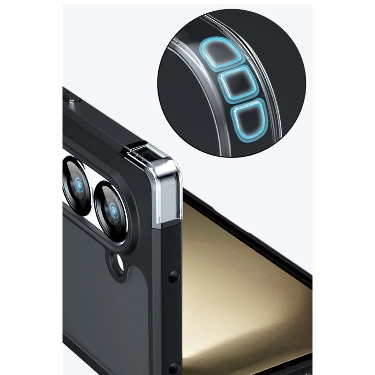 Samsung Galaxy Z Fold 5 Kılıf Blur Fold Kapak - Siyah görsel 3