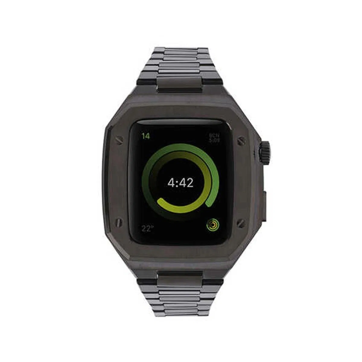 Apple Watch 44mm Metal Petek Kasalı Kordon - Siyah