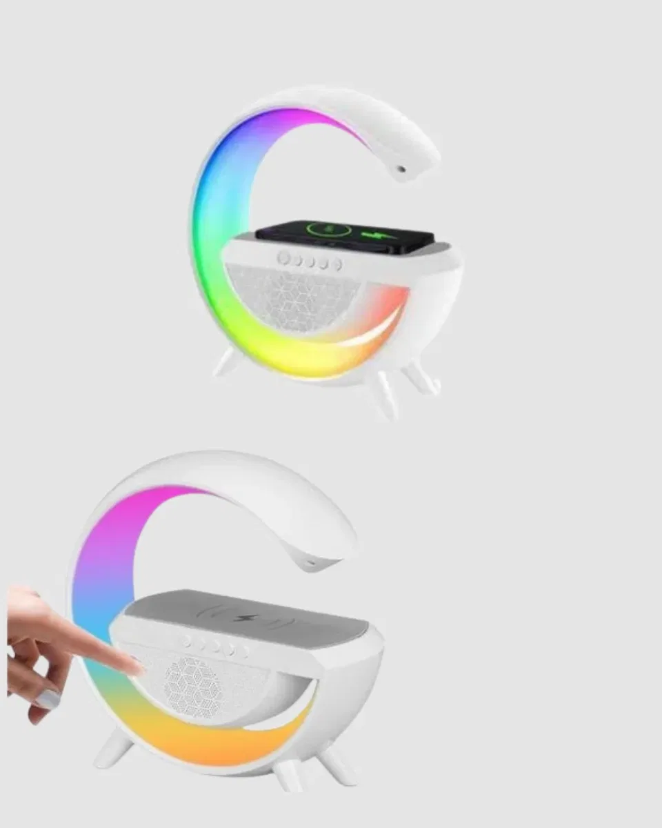 Kablosuz Şarjlı Bluetooth Hoparlör ve Gece Lambası – NFC, FM Radyo, RGB Işık görsel 2