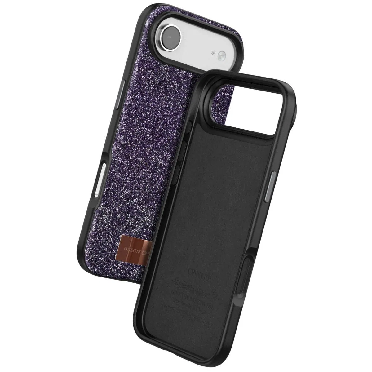 Onegif Apple İphone 17 Air Bright Simli Kapak - Derin Mor görsel 3