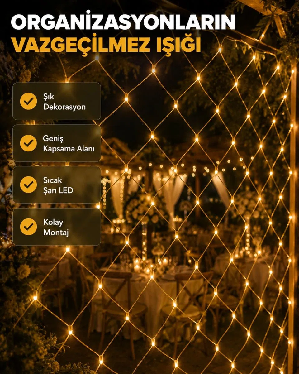 Led Ağ Işık Dekoratif File Aydınlatma Balkon Oda Ve Bahçe Süsleme Yeni Nesil