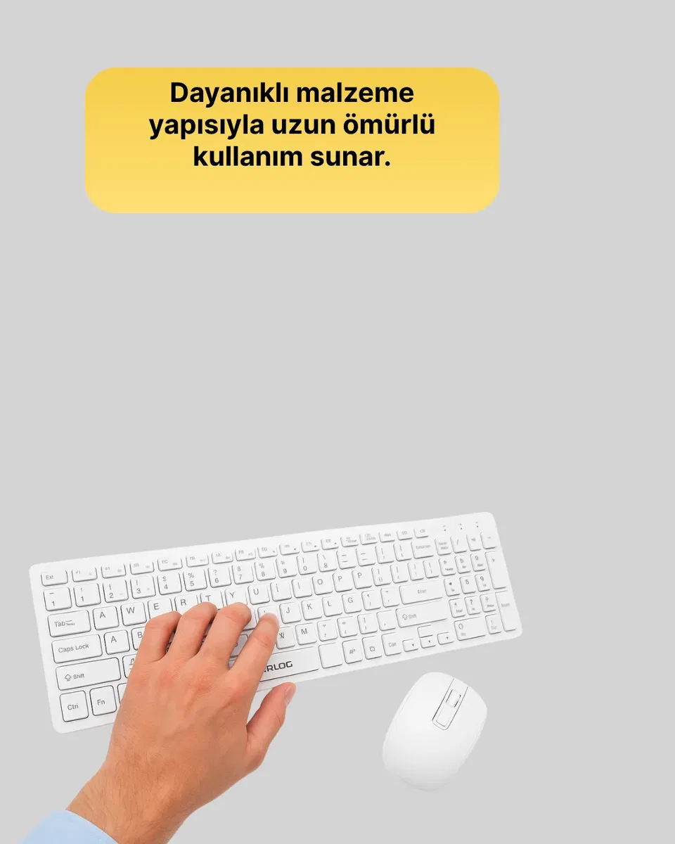 Kablosuz Klavye Mouse Takımı - Ergonomik, Sessiz ve Enerji Tasarruflu görsel 3