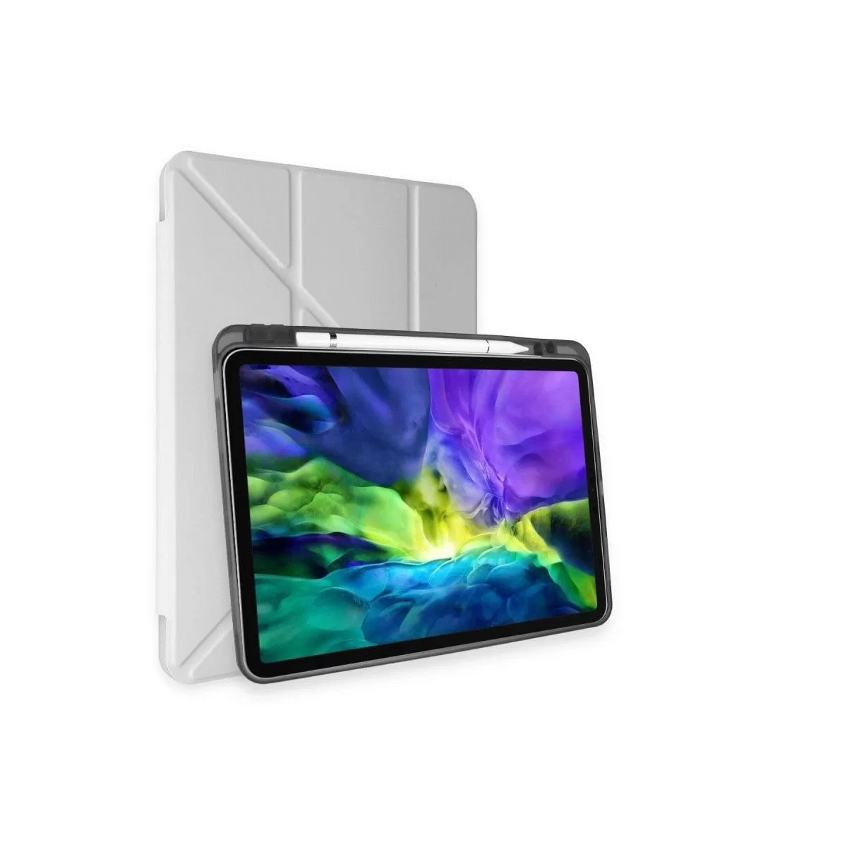 Apple İpad Air 4 10. 9 Kılıf Kalemlikli Mars Tablet Kılıfı - Gri