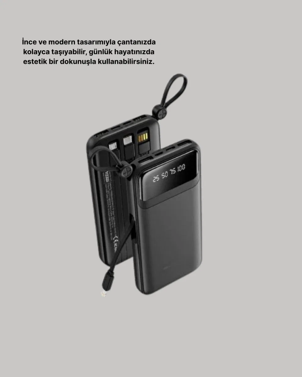 Taşınabilir 20. 000 Mah Hızlı Şarj Powerbank 4 Çıkışlı görsel 2