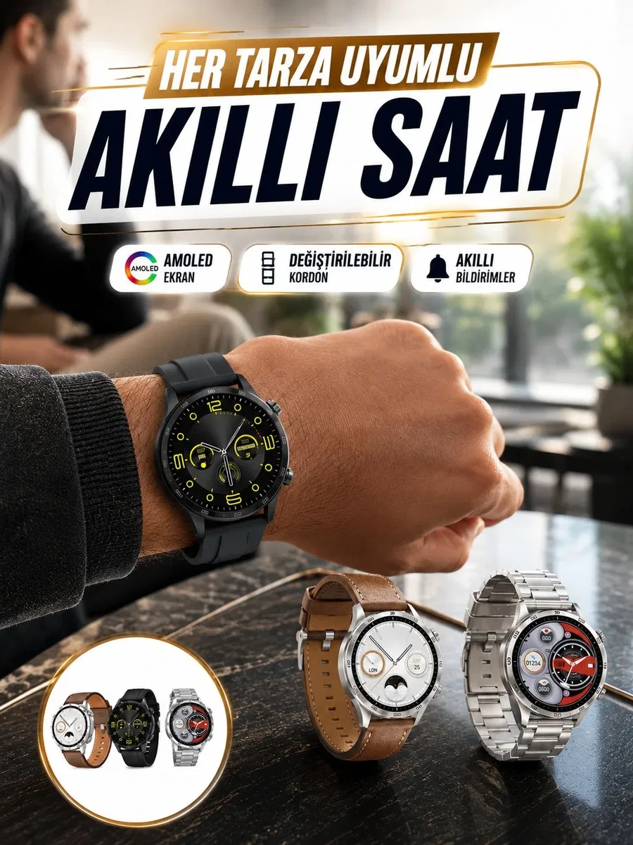 Akıllı Saat 5. 0 Bluetooth Bağlantılı Sağlık ve Uyku Takibi Sosyal Medya Girişli Yeni Nesil