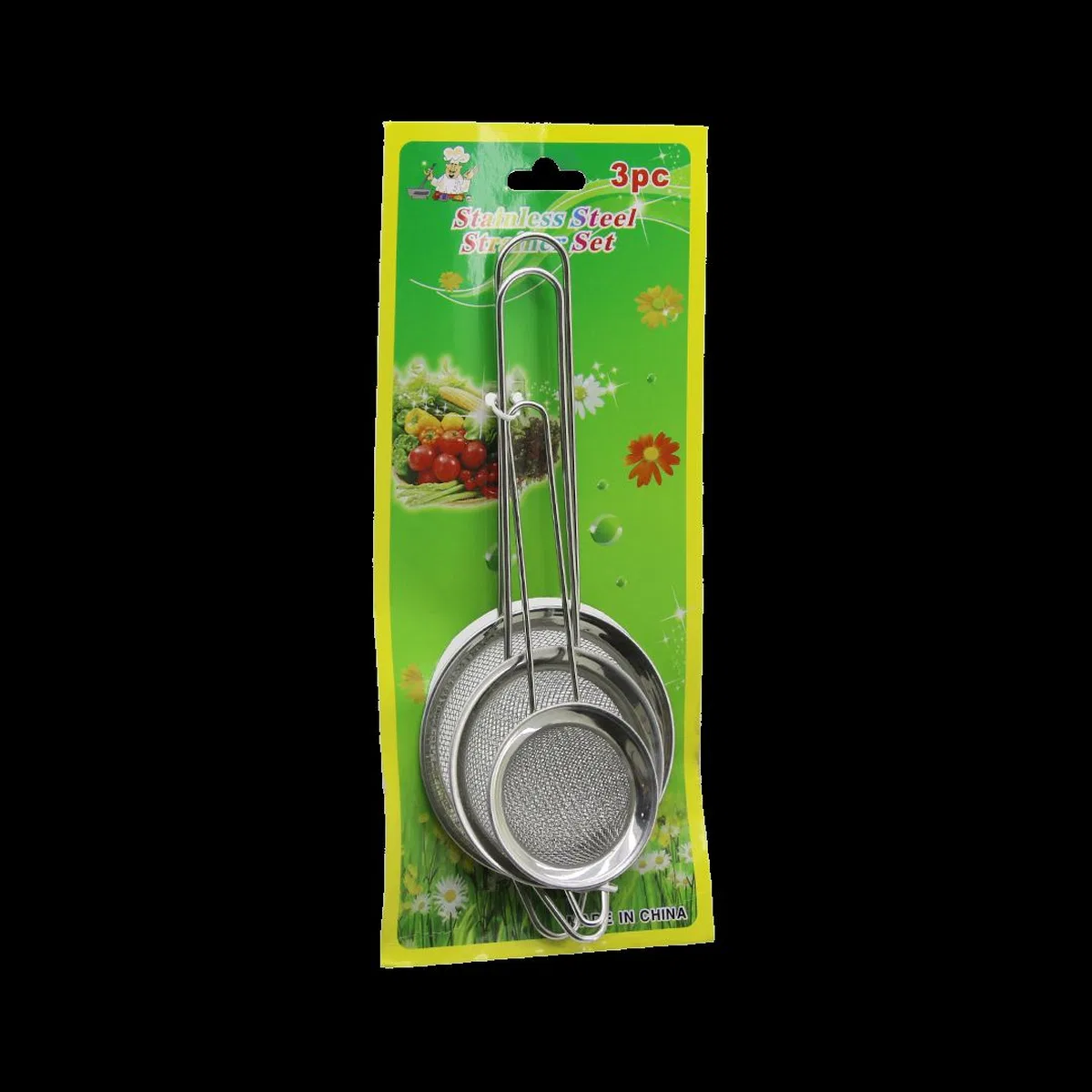 Tel Süzgeç 3'lü Set (5-7-8 cm) - Metal Çerçeve Metal Saplı görsel 2