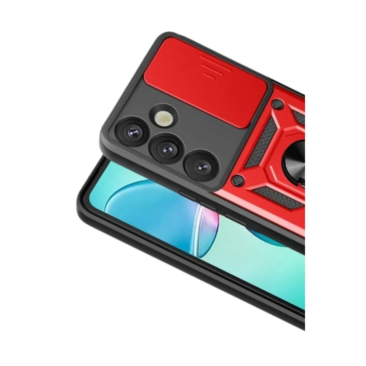 Samsung Galaxy S26 Pars Lens Yüzüklü Silikon - Kırmızı görsel 2